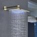 Rozin LED Light 12-inch Rainfall Shower Set 3 way Mixer Kit Tub Faucet with Handheld Spray Gold Color - B07CJD6D2Y